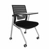 Mayline Training Chair, Mesh, 18" Height, Flip-Up Arms, Black/Gray KTX3SBBLK